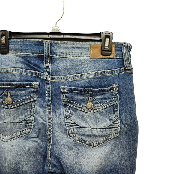 Daytrip Womens 33R Virgo Bootcut Jeans Blue High Rise Denim Medium Wash Stretch - Picture 7 of 16